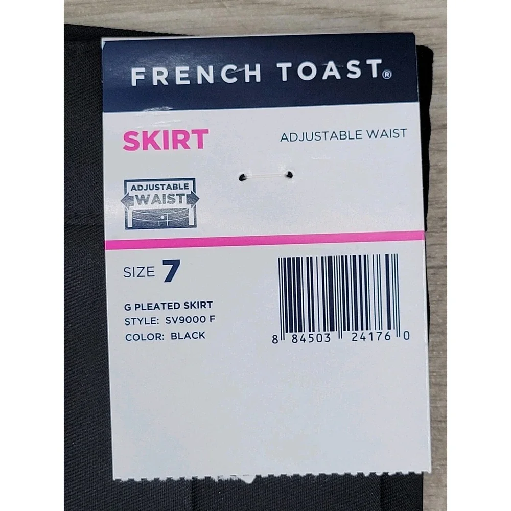 French Toast Girls Size 7 Black Pleated School Uniform Skirt Adjustable Waist